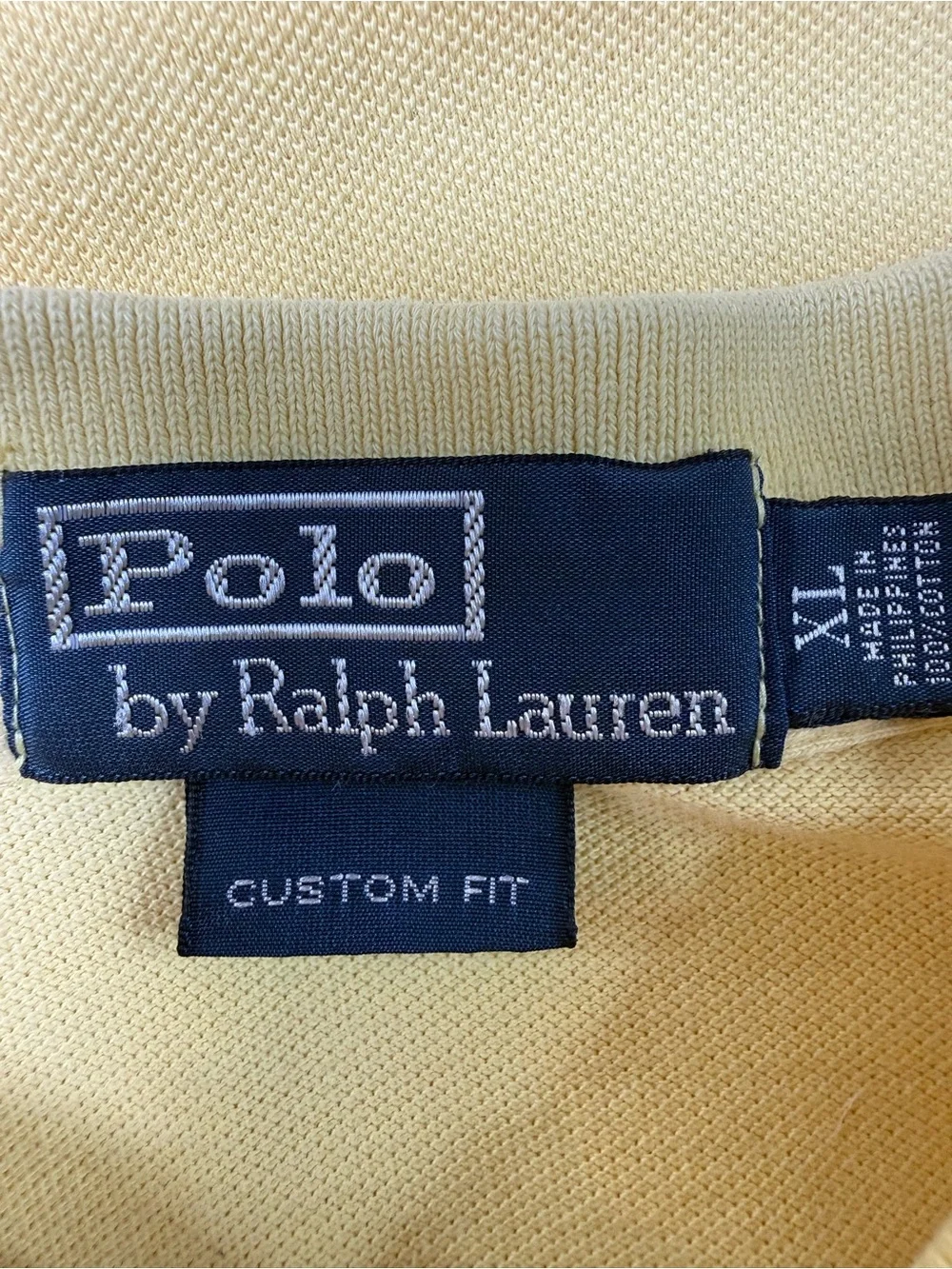 Polo Ralph Lauren Custom Fit Yellow Polo Shirt XL